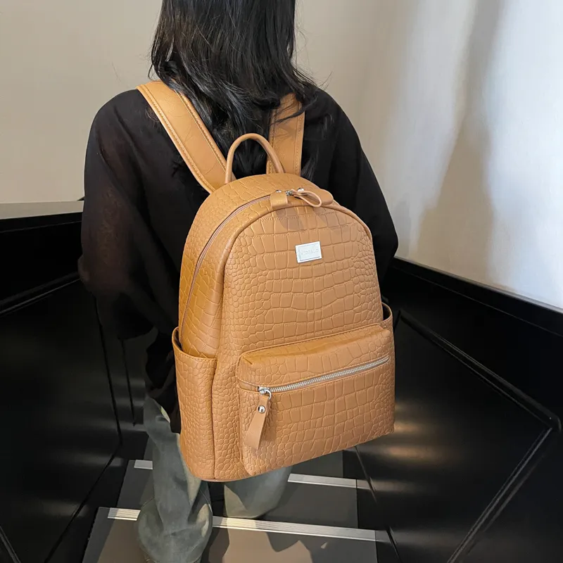 Yalu PU Backpack Trumpets Women's Ecru/Silver/Gray/Black/Khaki/Brown/Coffee-20