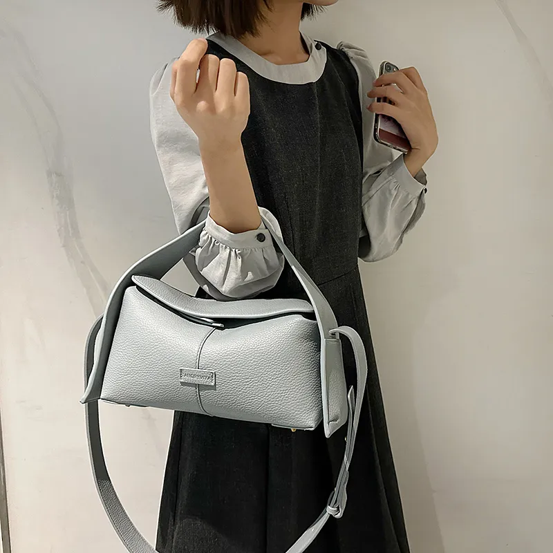 Yalu PU Crossbody Bag Regular Women's Blue/Khaki/Black/Gray-3