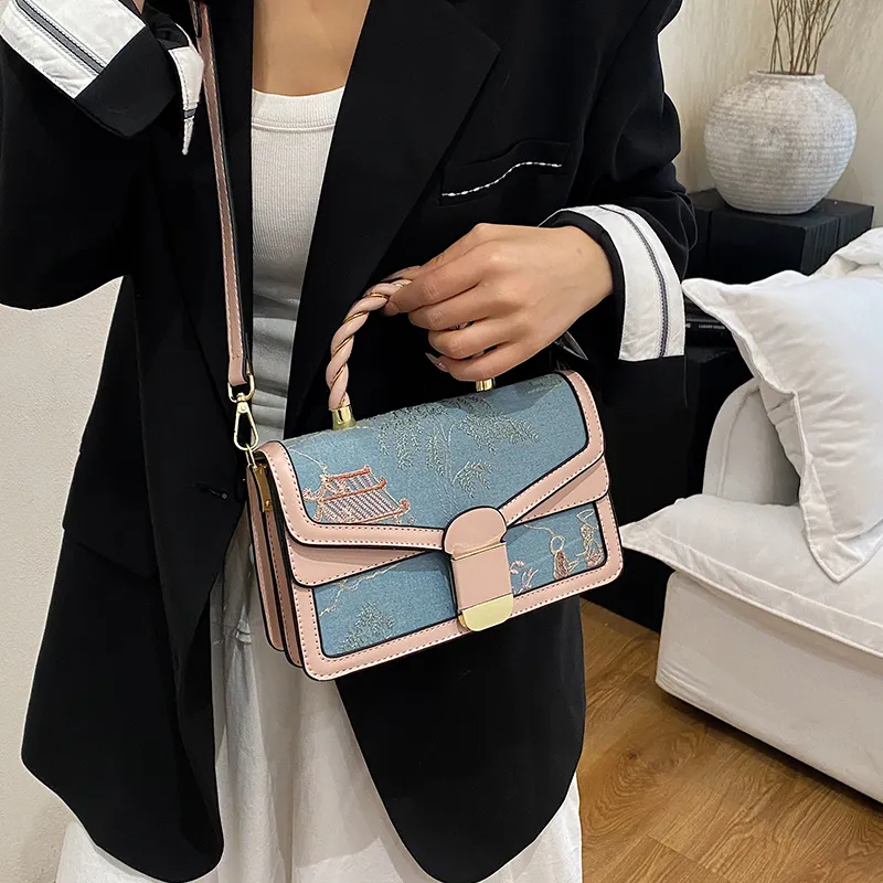 Yalu PU Shoulder Bag, Handbag Women's Black/Pink-5