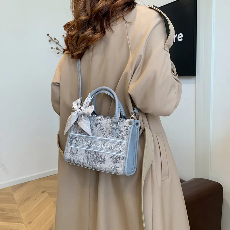 Yalu PU One Shoulder Handbag Women's Gray/Pink/Blue-3