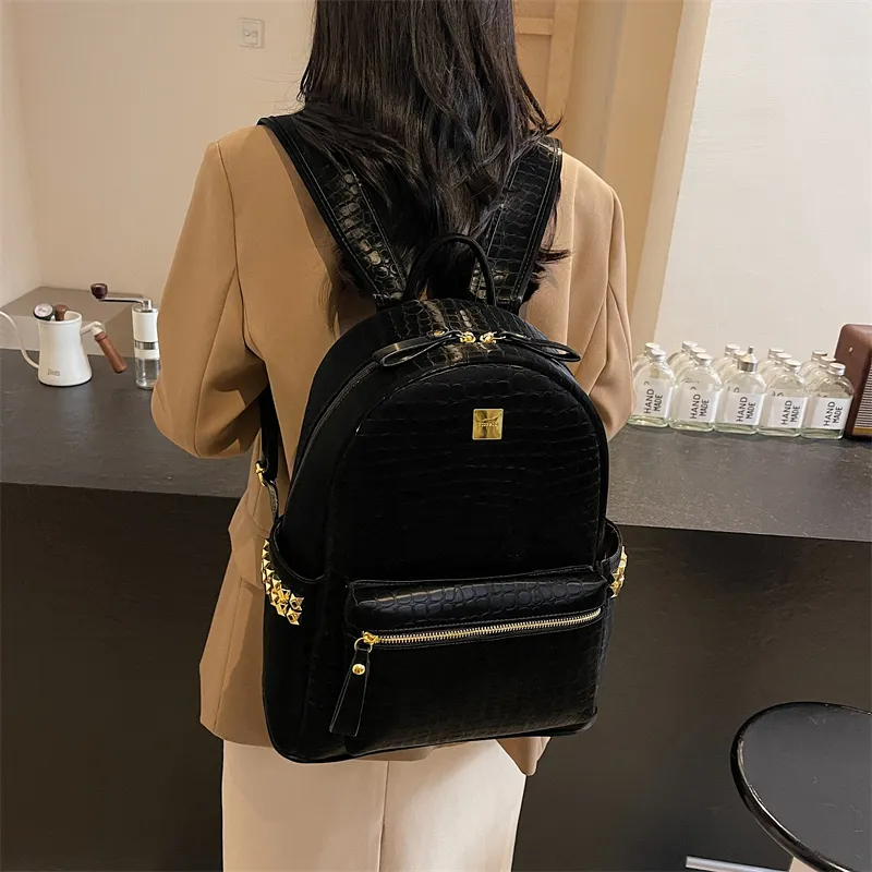 Yalu PU Backpack Regular Women's Gray/Black/Khaki/White/Coffee-6