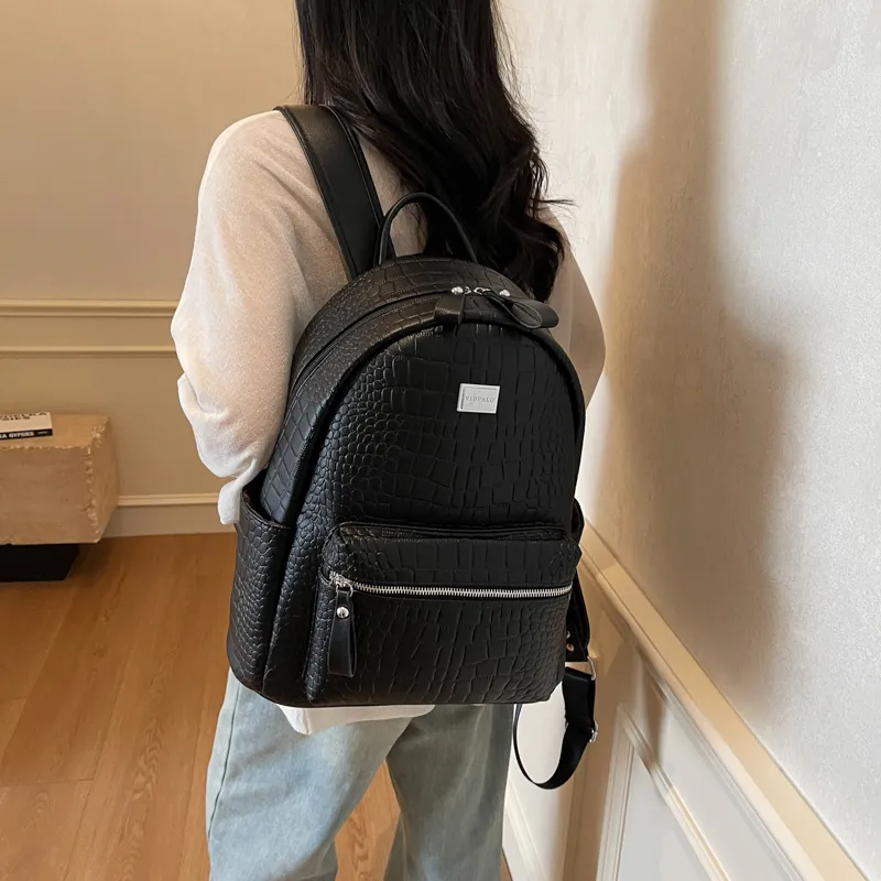 Yalu PU Backpack Trumpets Women's Ecru/Silver/Gray/Black/Khaki/Brown/Coffee-14