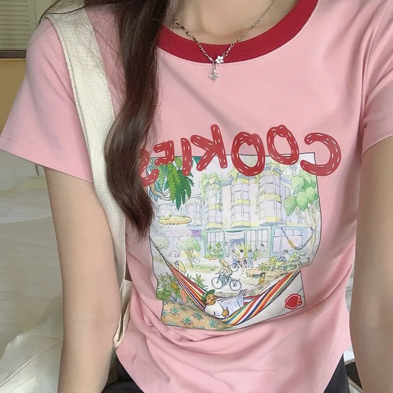 GOSO T Shirts Women's Pink-5