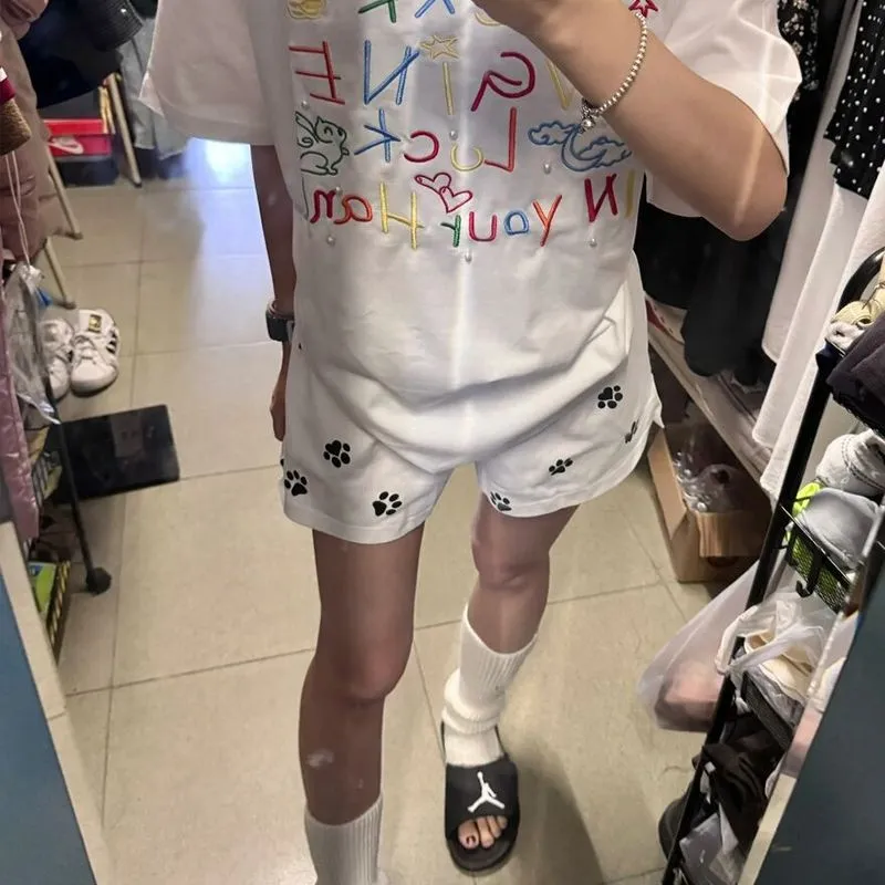 GOSO Casual Shorts Women's White-3