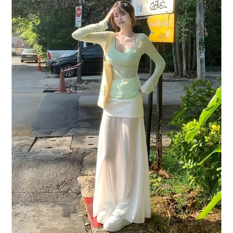 GOSO Casual Long Skirts Women's White-2