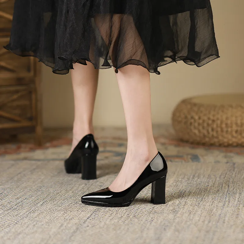 Lan Miao Chunky Heel High Heels Women's-2
