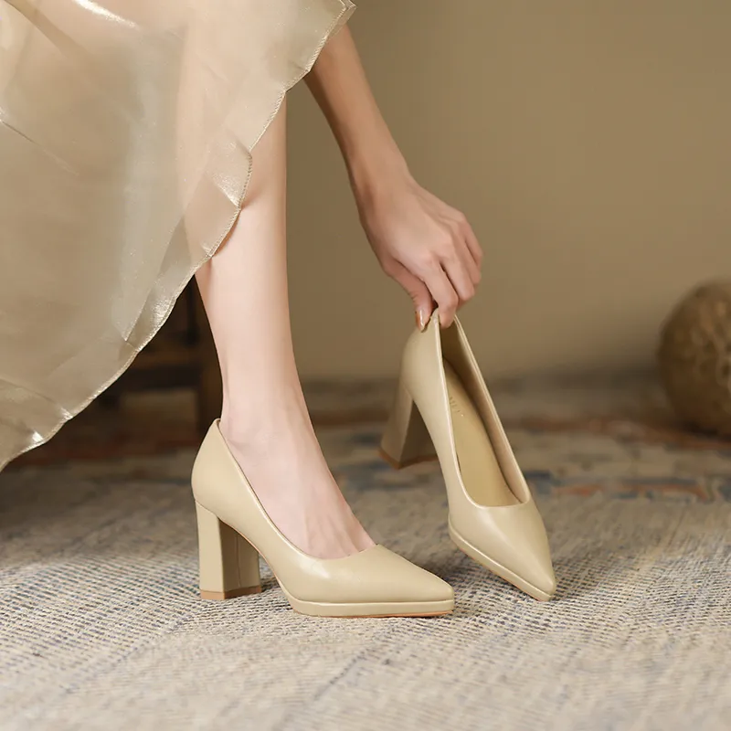 Lan Miao Chunky Heel High Heels Women's-12