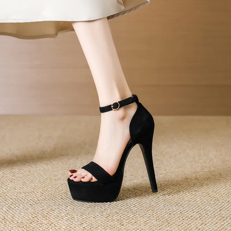 Lan Miao One Strap Sandals Women's Black-1