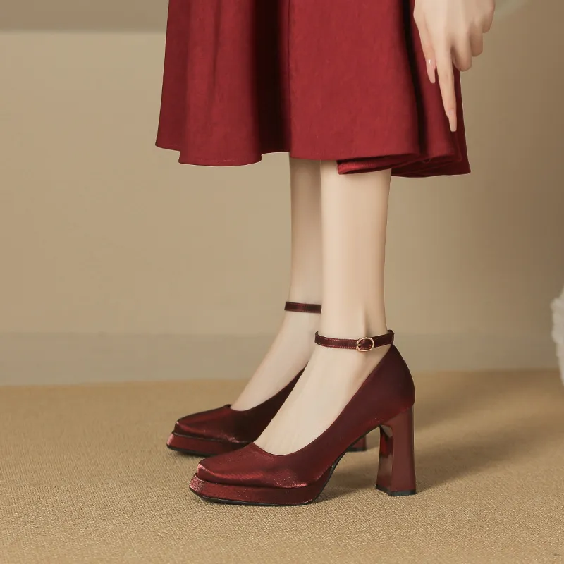 Lan Miao Chunky Heel High Heels Women's-4