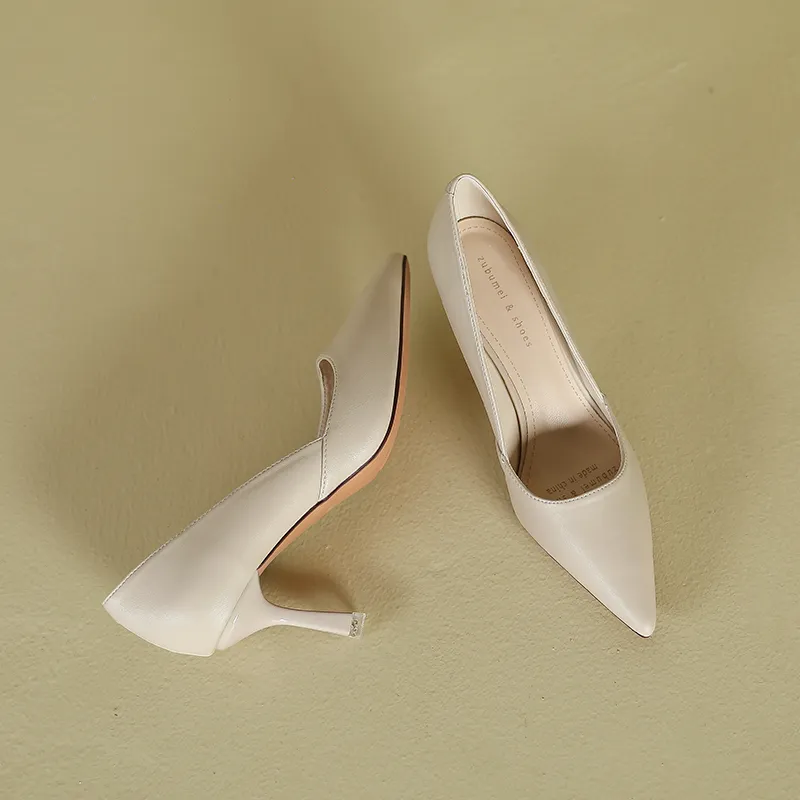 Lan Miao High Heels Women's Ecru/Black/Nude-6
