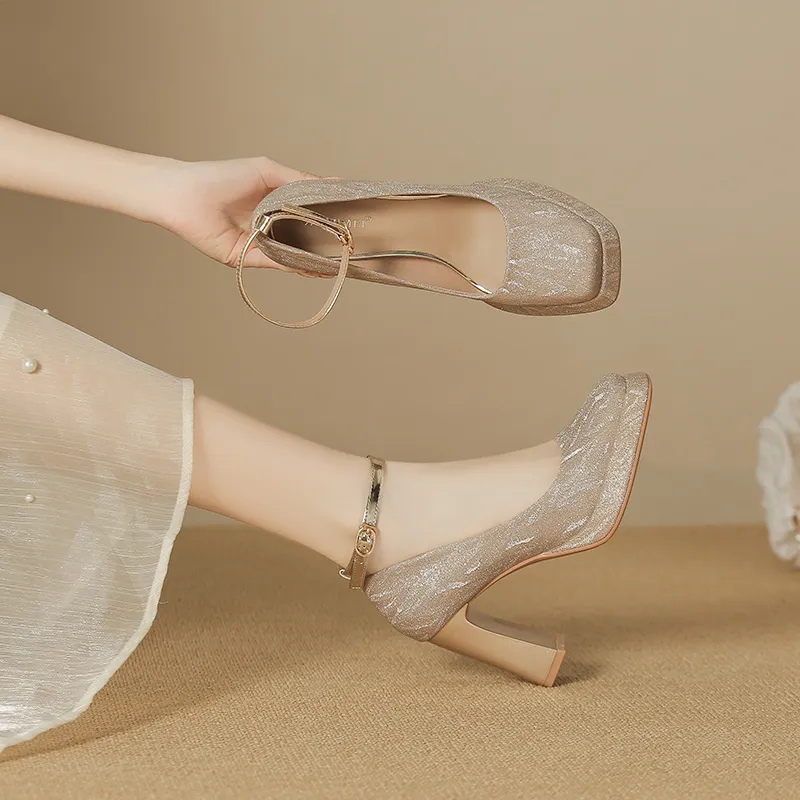 Lan Miao Chunky Heel High Heels Women's-11