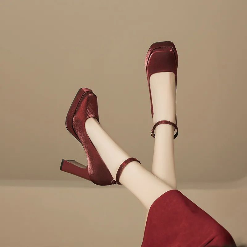 Lan Miao Chunky Heel High Heels Women's-5