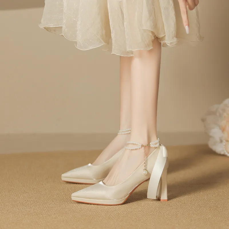 Lan Miao Chunky Heel High Heels Women's-1