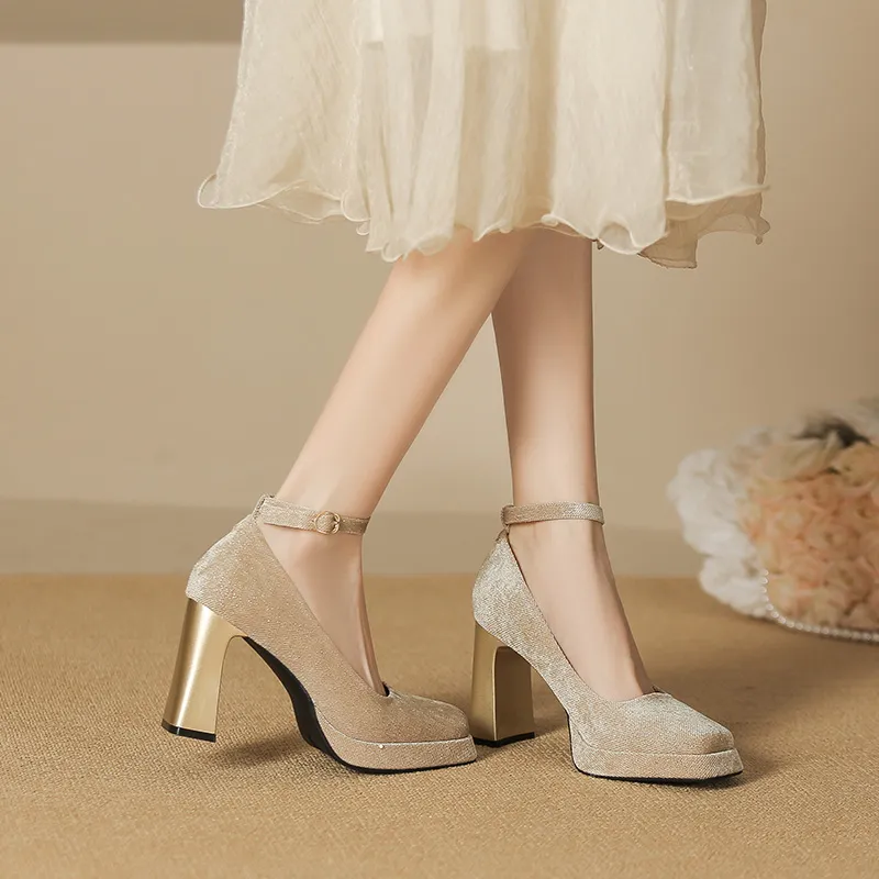 Lan Miao Chunky Heel High Heels Women's-12
