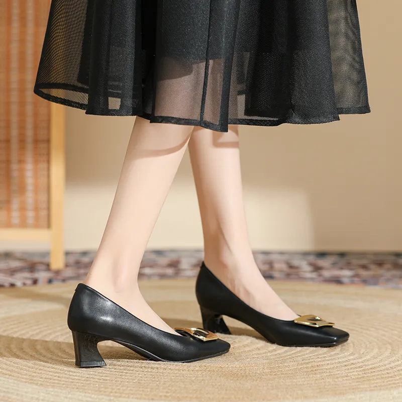 Lan Miao Chunky Heel High Heels 4CM Women's-18