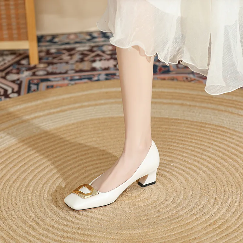 Lan Miao Chunky Heel High Heels 4CM Women's-1