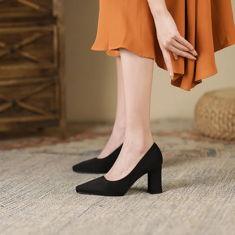 Lan Miao Chunky Heel High Heels Women's-8