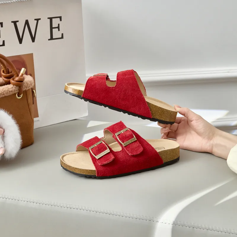 Lan Miao Slip Resistant Slide Slippers Women's Gemstone Red-5