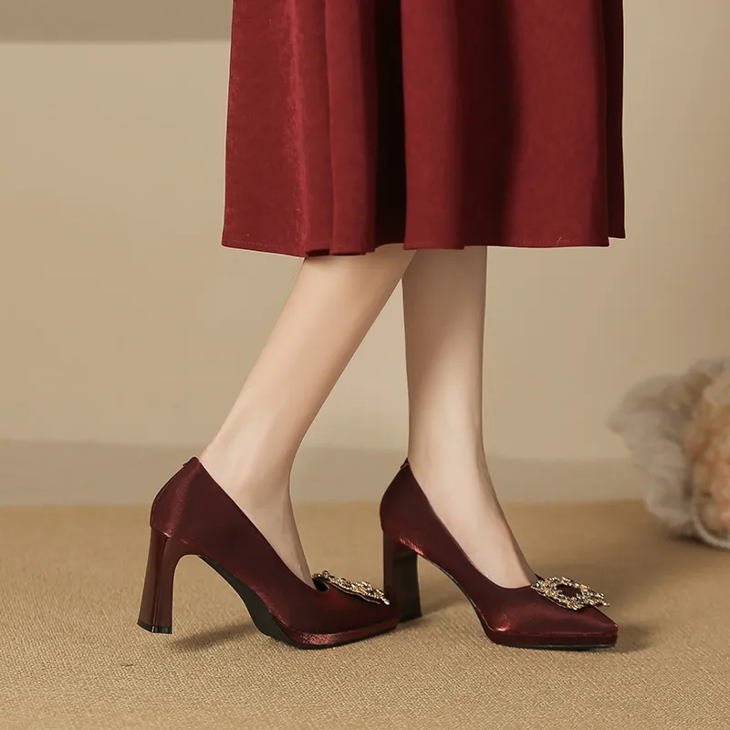 Lan Miao Chunky Heel High Heels Women's-1