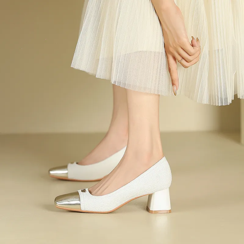 Lan Miao Chunky Heel High Heels 5CM Women's-1