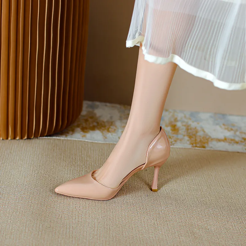 Lan Miao Slim Heel High Heels Women's Nude-1