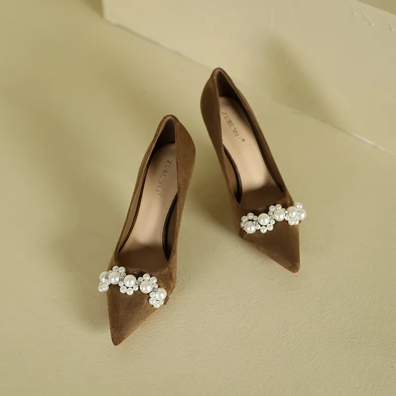 Lan Miao High Heels Women's Green Brown/Black-6