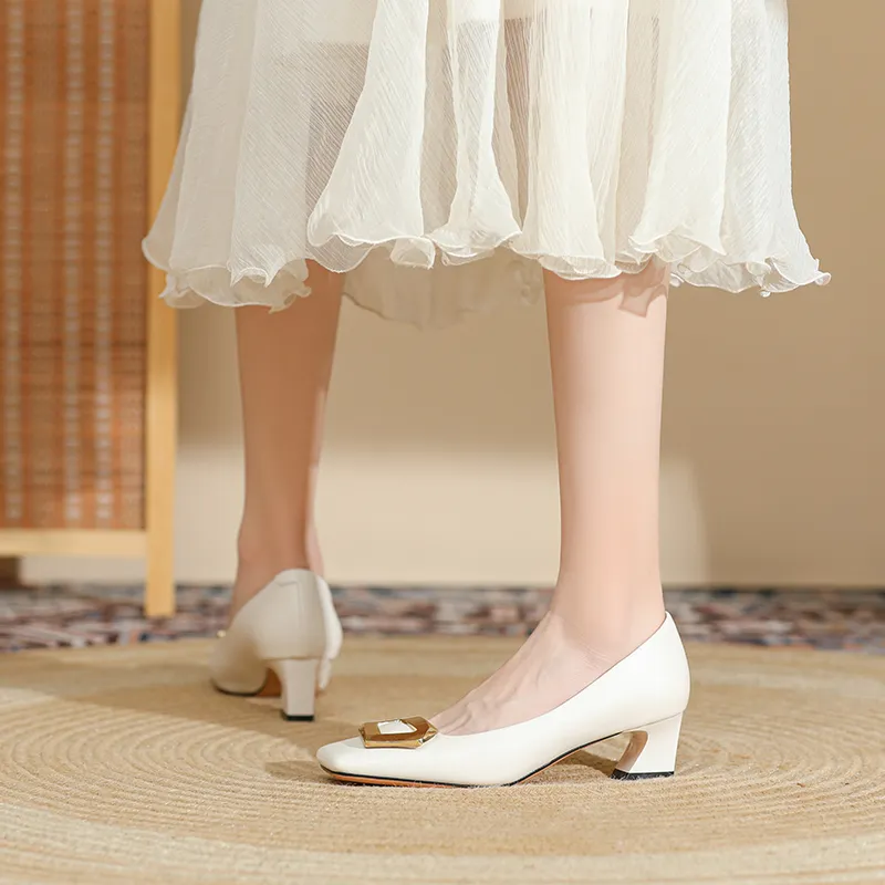 Lan Miao Chunky Heel High Heels 4CM Women's-5