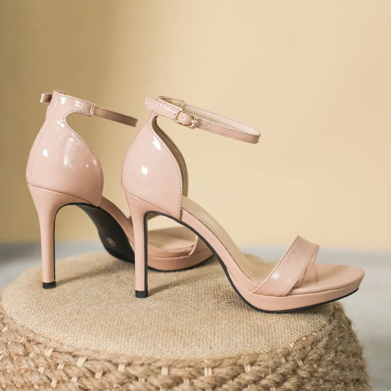 Lan Miao One Strap Sandals 10cm Women's Nude-2