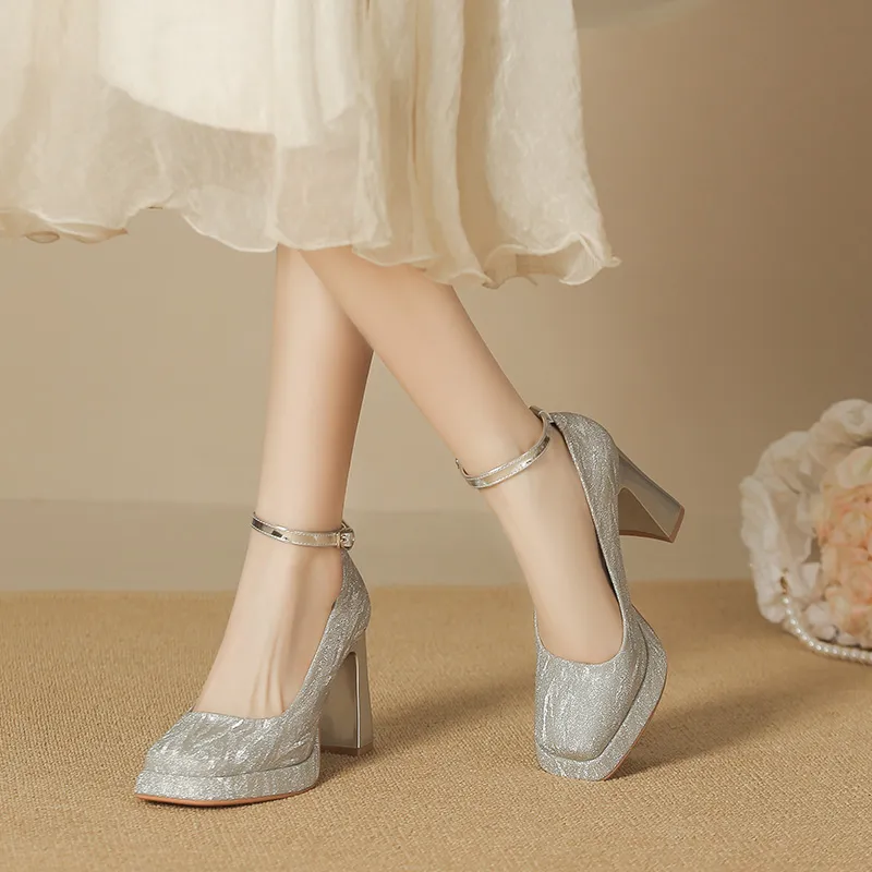 Lan Miao Chunky Heel High Heels Women's-3