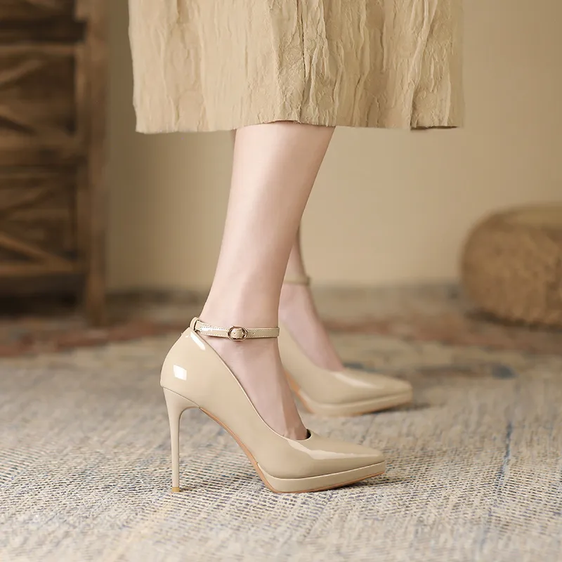 Lan Miao Slim Heel High Heels 10CM Women's-12