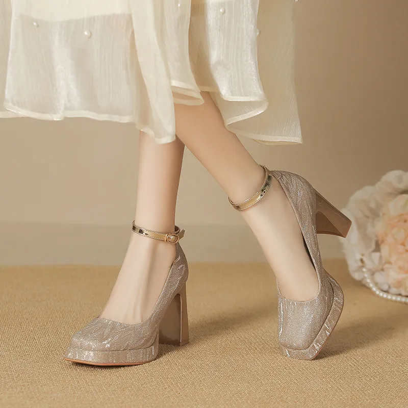 Lan Miao Chunky Heel High Heels Women's-9