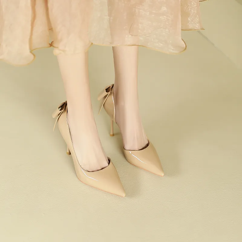 Lan Miao High Heels Women's Milk Tea/Black-1