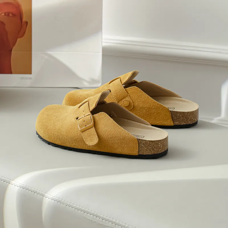 Lan Miao Rubber Sole Slip Resistant Closed Toe Slippers Women's Yellow-2