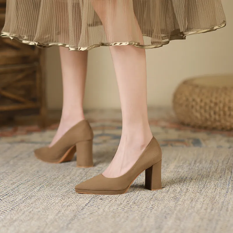 Lan Miao Chunky Heel High Heels Women's-16