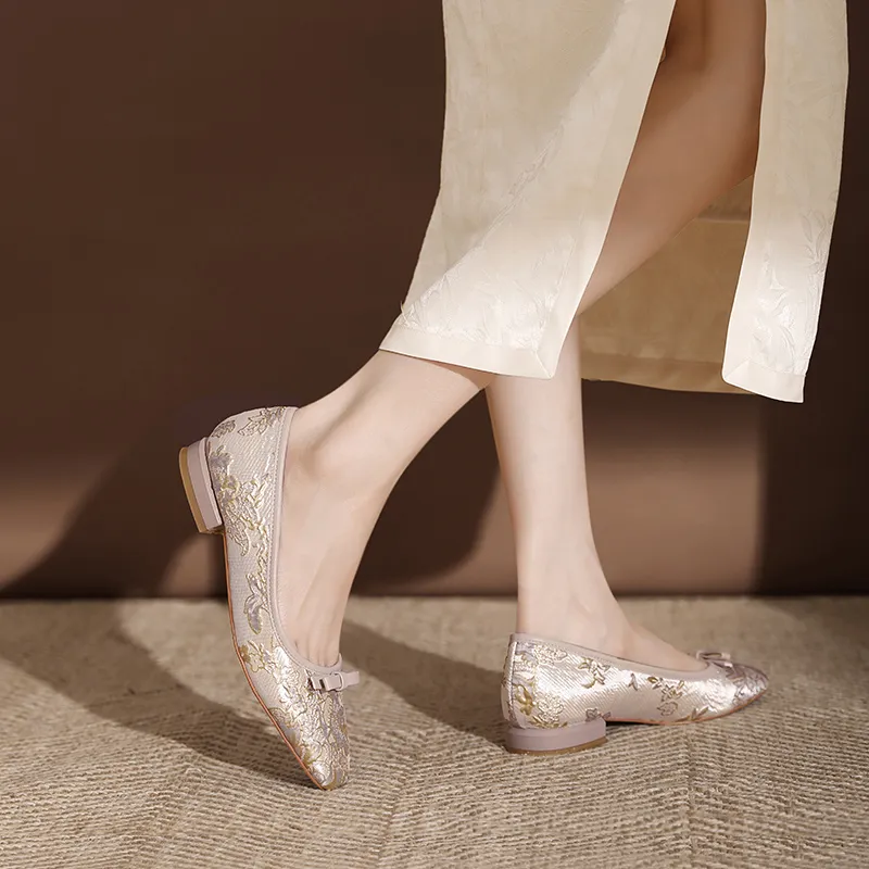 Lan Miao Casual Single Shoes Women's Champagne-2