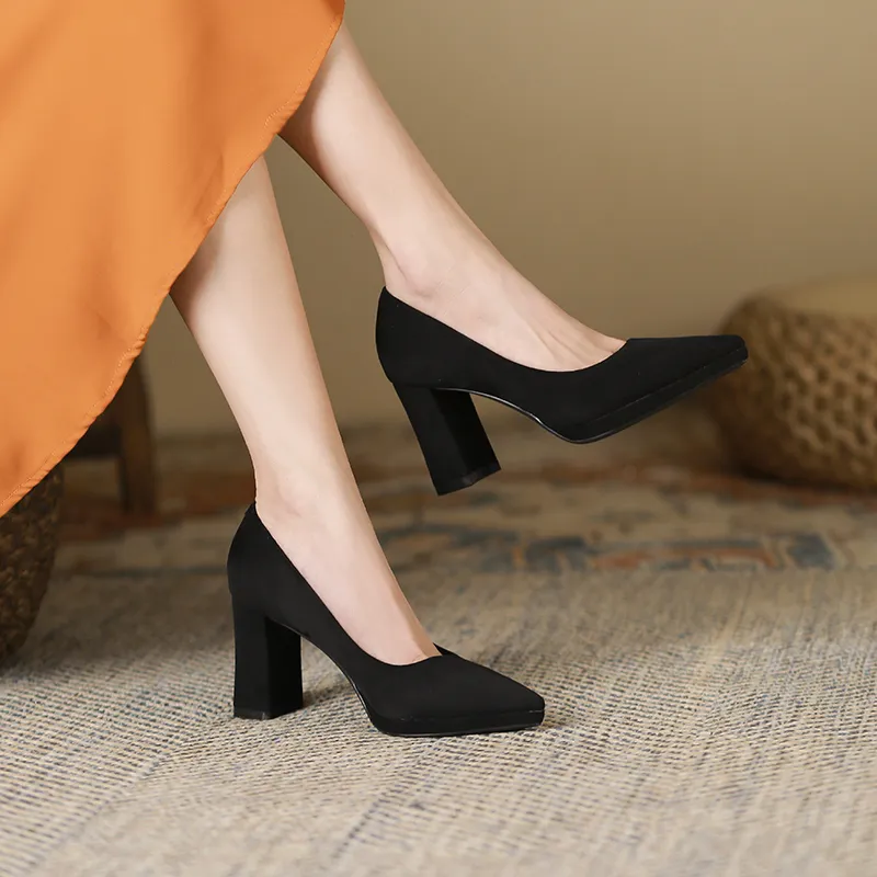 Lan Miao Chunky Heel High Heels Women's-12