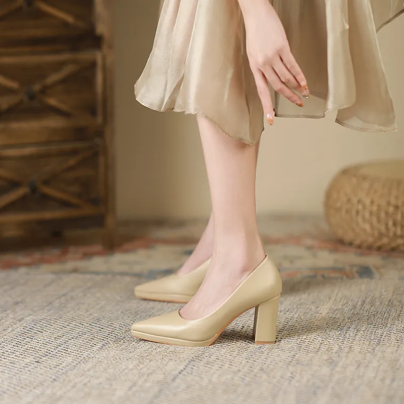 Lan Miao Chunky Heel High Heels Women's-8