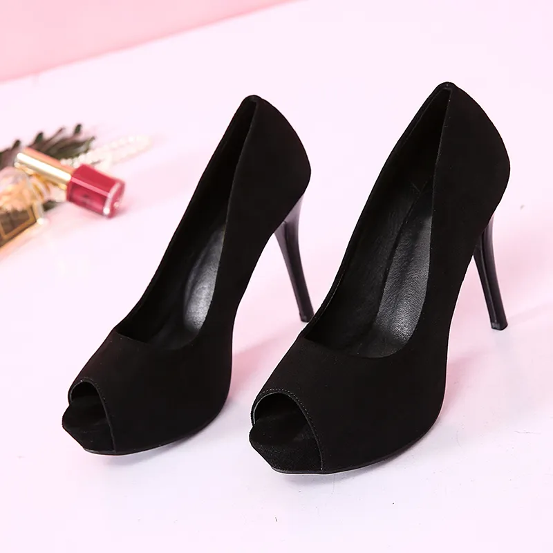 Lan Miao Slim Heel High Heels Women's Black-5