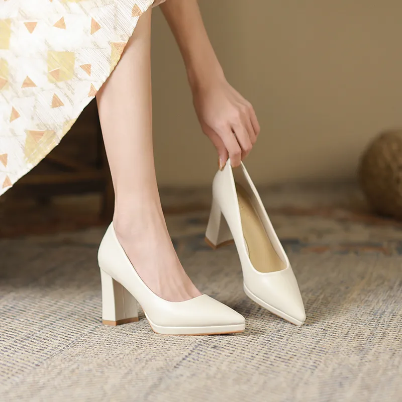Lan Miao Chunky Heel High Heels Women's-5