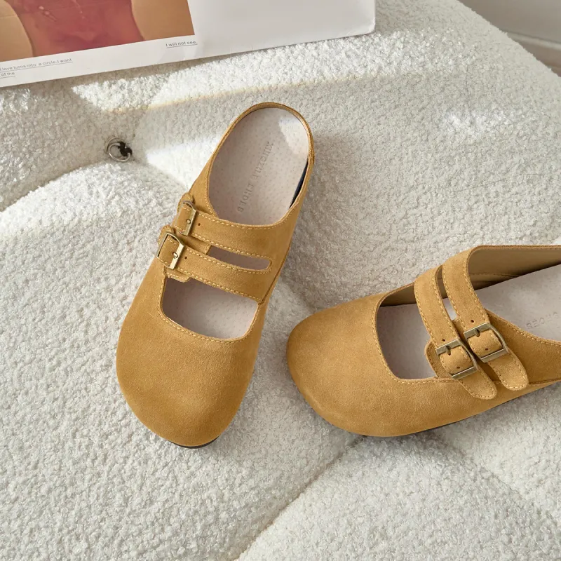 Lan Miao Slip Resistant Closed Toe Slippers Women's Yellow-3