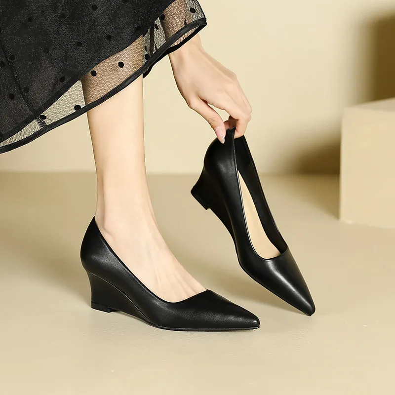 Lan Miao Wedge Heel High Heels Women's-12