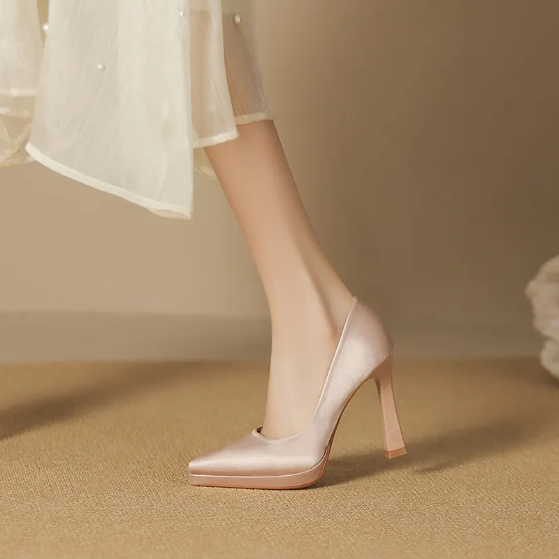 Lan Miao Slim Heel High Heels Women's Pink-5