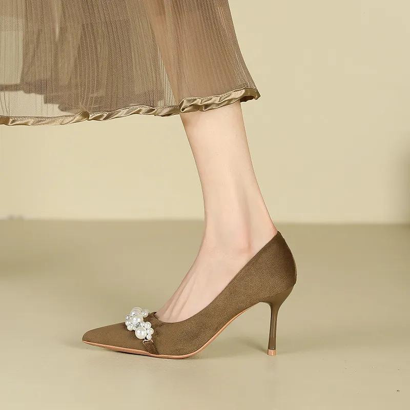 Lan Miao High Heels Women's Green Brown/Black-1