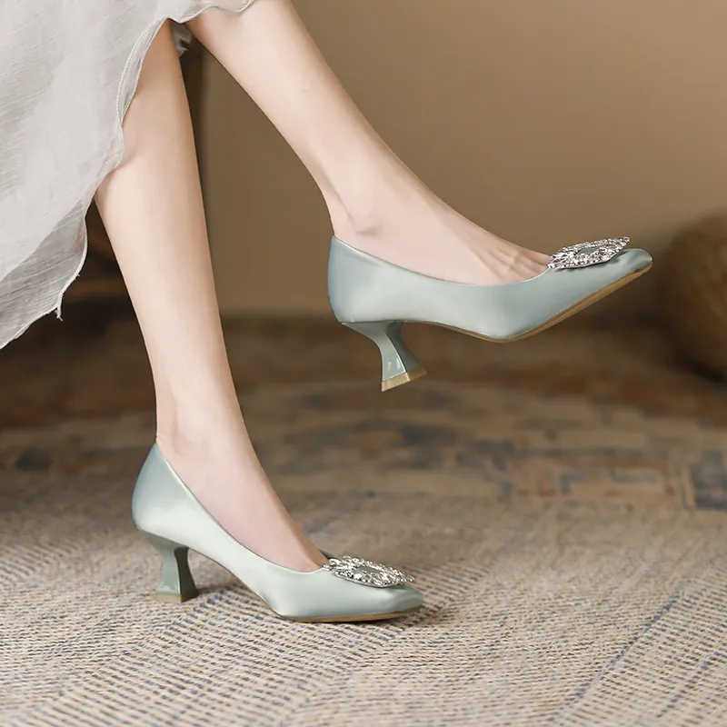 Lan Miao High Heels Women's Silver Gray/Dusty Pink/Black-4