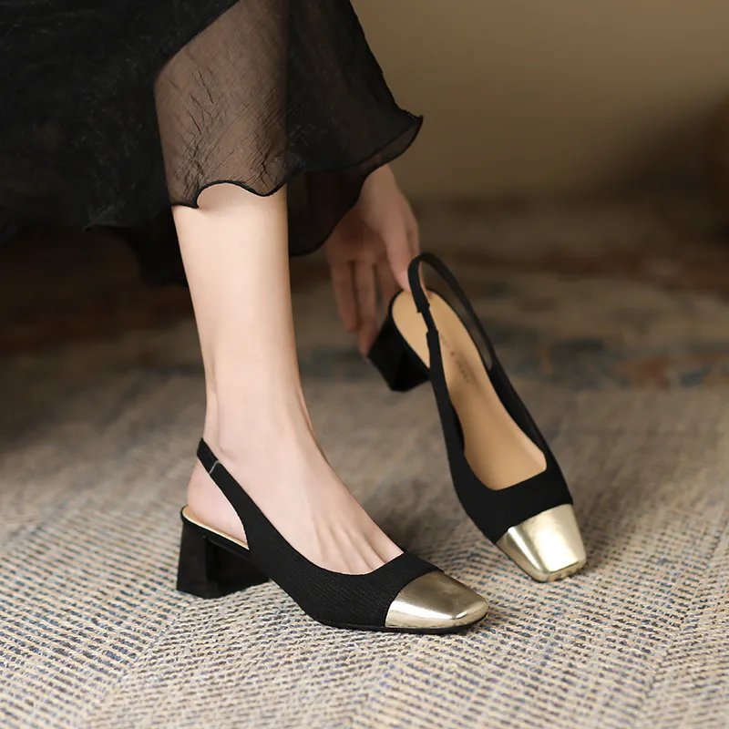 Lan Miao Chunky Heel High Heels 5CM Women's-11