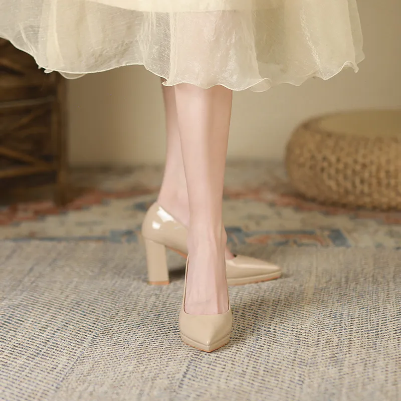 Lan Miao Chunky Heel High Heels Women's-17