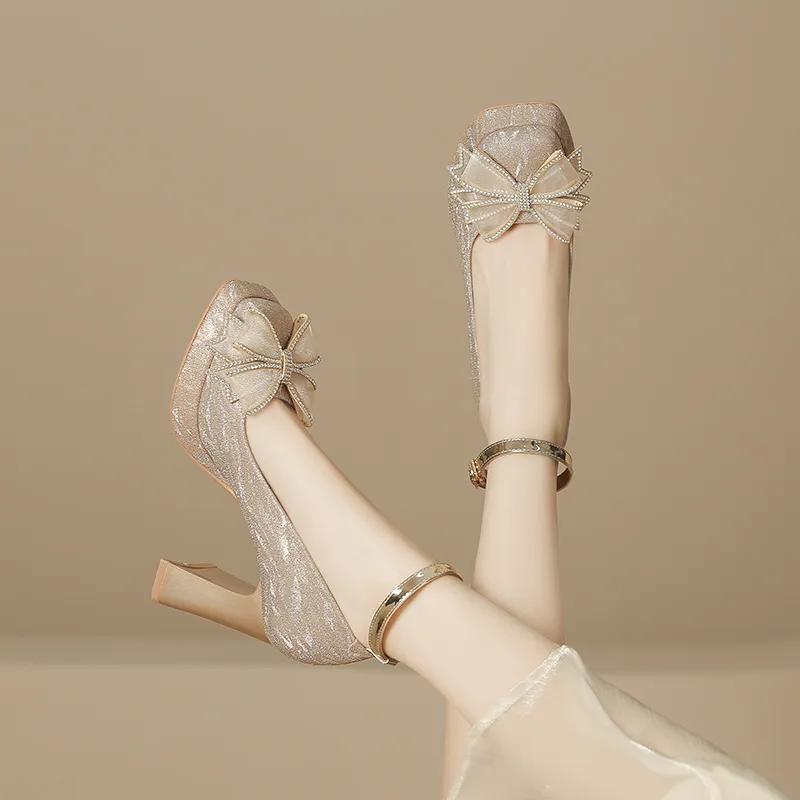 Lan Miao Chunky Heel High Heels Women's-5