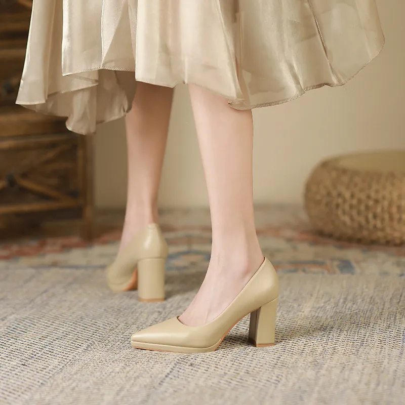 Lan Miao Chunky Heel High Heels Women's-9