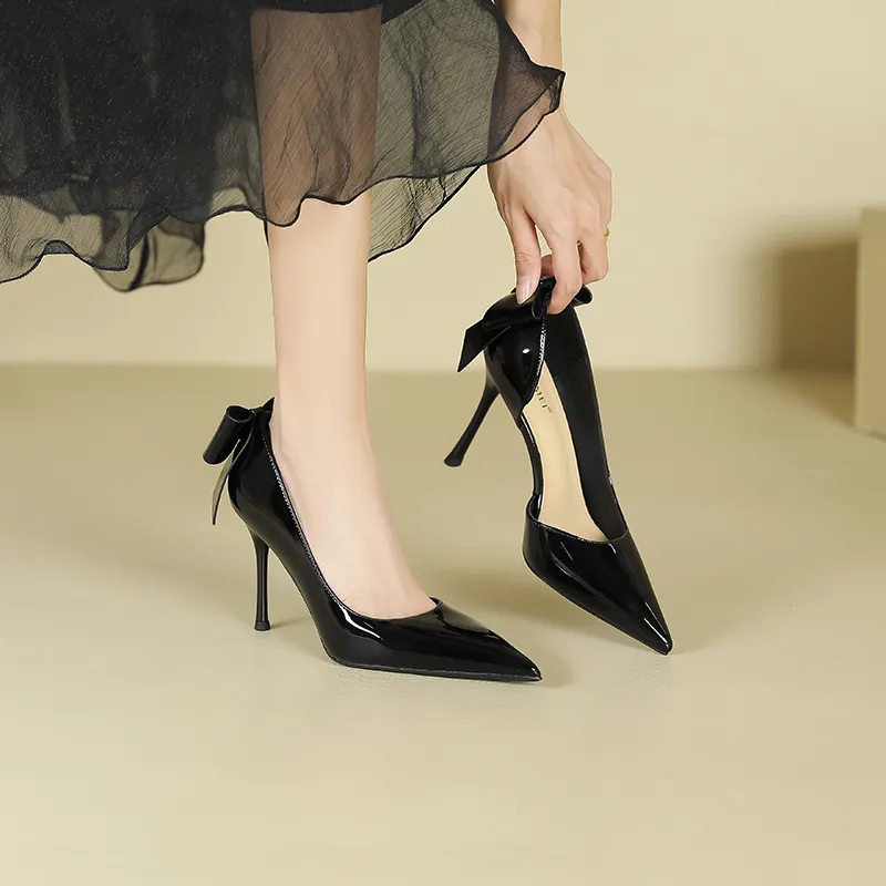 Lan Miao High Heels Women's Milk Tea/Black-12