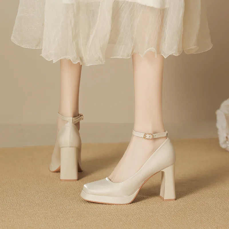 Lan Miao Chunky Heel High Heels Women's-8